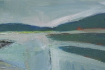 Cowichan Bay - Early Summer, 2011, oil on canvas, 18 x 36 in.