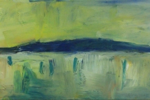 Dusk - Malahat, 2012, acrylic on canvas, 25 x 61.5 in.