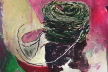 Green Twine, 2015, oil on canvas, 54 x 66 in.