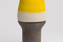 15. untitled (yellow, cream & silver glaze), stoneware, thrown & assembled, 2016, 8.75 x 4.25 x 3.25 in.