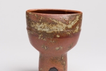 18. untitled (orange-brown glaze with ash deposits), stoneware, thrown & assembled, 2014, 5.5 x 4.25 x 2.75 in.