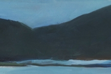 12. Edward Epp (b. 1950), Rio Tinto - from Kitimat Village, oil on canvas, 2011, 12 x 48 in.