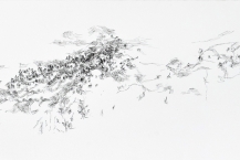 35. Landscape, 2017, Micron pen on paper, 11.75 x 32 in. 