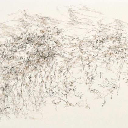 37. Mountainside, 2018, Micron pen on paper, 15.75 x 26 in. 