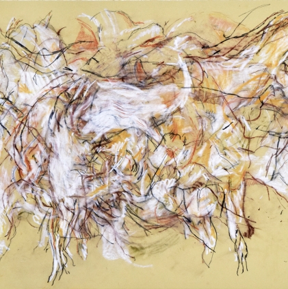 13. Goats, 1989, pastel & Conté on paper, 22.25 x 30 in.