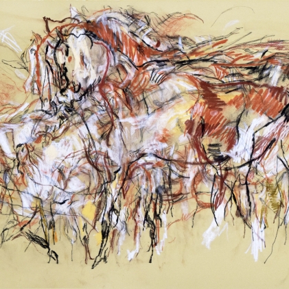 14. Goats, 1989, pastel & Conté on paper, 22.25 x 30 in. 