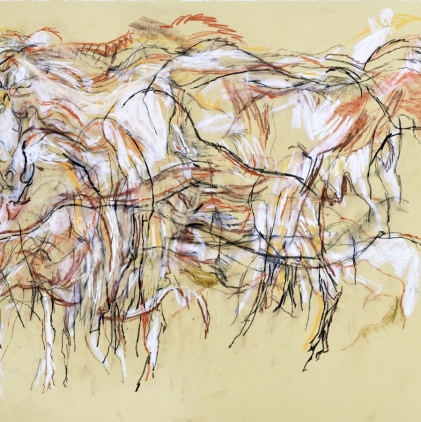 16. Goats, 1989, pastel & Conté on paper, 25.25 x 33.75 in. 