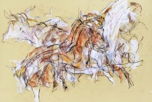18. Goats, 1989, pastel & Conté on paper, 22.25 x 30 in.