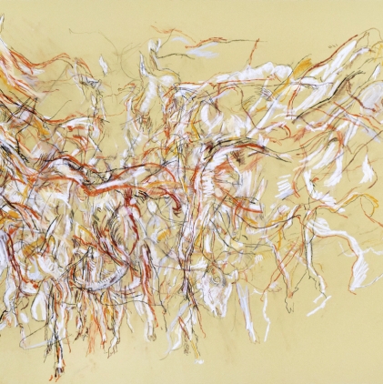 19. Goats, 1990, pastel & Conté on paper, 27.5 x 40.25 in. 