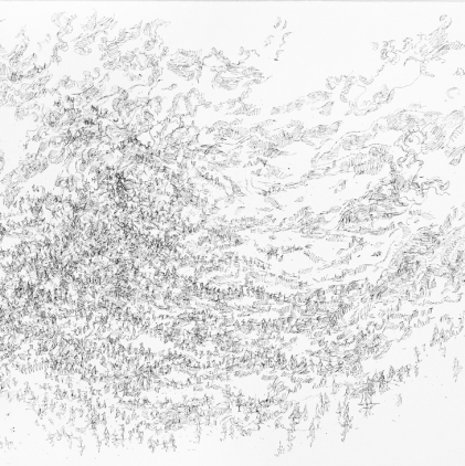 26. Landscape, 1997, Micron pen on paper, 23.75 x 39.25 in. 