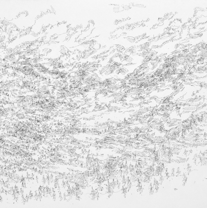 28. Landscape, 1997, Micron pen on paper, 22.5 x 36.25 in. 